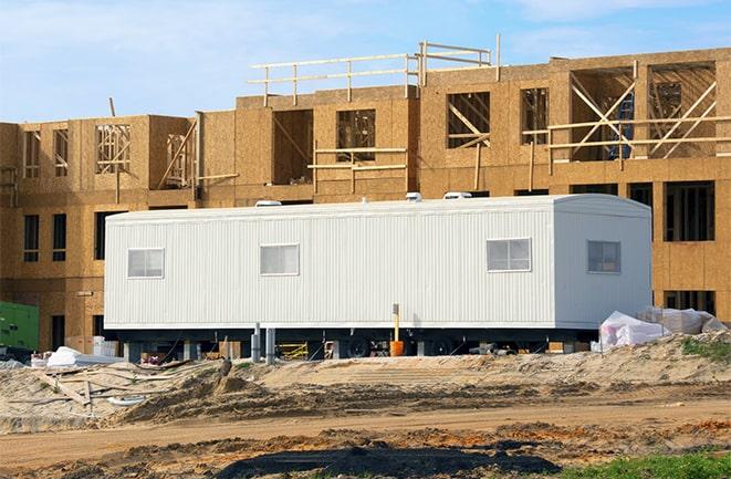 industrial office trailers for rent on a job site in Cherry Valley